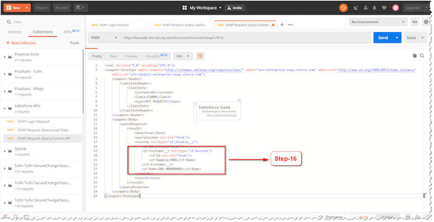 POST Request With SOQL Query Envelope